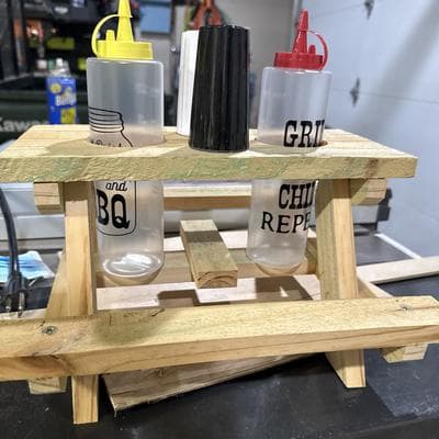 Mini picnic table condiment holder