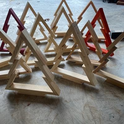 Wooden Christmas tree cutouts